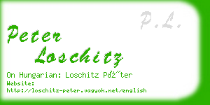 peter loschitz business card